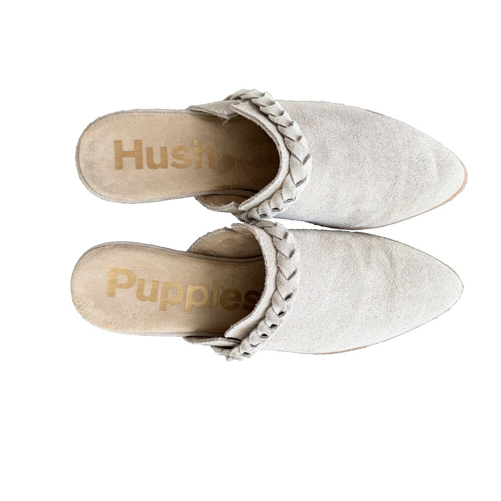 Hush Puppies Sienna Mule Slip On Womens 8 Tan Leather Suede Comfort Boho Casual - Picture 4 of 6